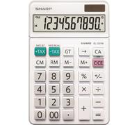 SHARP SH-EL331WB Calculatrice de bureau EL-331WB - solaire/pile, 10 chiffres, blanc