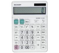 Sharp Calculatrice de bureau SH-EL340W – 12 chiffres – Blanc