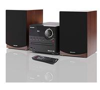 Sharp XL-B512(BR) Micro chaîne Sound System stéréo avec Radio FM, Bluetooth v5.0, CD-MP3, Lecture USB, Haut-parleurs en Bois et 45 W Couleur Marron