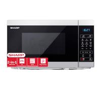 SHARP YC-MG02ES - Four à micro-ondes 20 litres, avec fonction grill, programme de décongélation, 11 niveaux de puissance, fonction minuterie, plateau tournant inclus