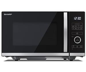 Sharp YC-QS254AE-B Micro-Ondes (900 W, 25 L, 10 Niveaux de Puissance, Fonction Eco, Fonction Décongélation, Sécurité Enfant) Noir