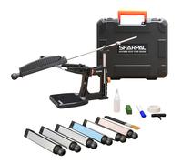 SHARPAL 202H Sistema de Afilado de Cuchillos Profesional - Ángulo Ajustable 10-35° con 7 Placas (Diamante 220/325/600/1000, Piedra 3000/6000, Cuero + Pasta) y Estuche Regalo