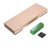 SHARPAL 204N Kit de courroie en cuir avec composé de 53g polissage et guide d'angle de pour aiguiser, bloc de couteaux 20cm x L 7,5cm, couteaux d'affûtage, rasoir à main levée et ciseaux à bois