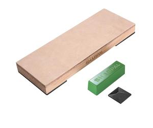 SHARPAL 204N Kit de courroie en cuir avec composé de 53g polissage et guide d'angle de pour aiguiser, bloc de couteaux 20cm x L 7,5cm, couteaux d'affûtage, rasoir à main levée et ciseaux à bois