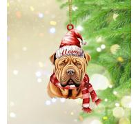Sharpei Décorations de Noël en acrylique pour les amoureux des chiens et des chats - Décoration de sapin de Noël souvenir pour les amoureux des chiens et des mamans