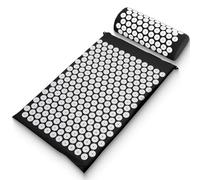 Sharper Image Ensemble de tapis et oreiller d'acupression - Tapis pour le dos pour points de pression et stimulation musculaire, tapis de pression portable avec sac de voyage, tapis d'acupression