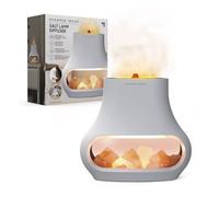 SHARPER IMAGE - Lampe De Sel Rose De l’Himalaya & Diffuseur 2-en-1 - Humidificateur d'air - Diffuseur d’Huiles Essentielles - Purification d'air - Relaxation - Aromathérapie - Compact - Bien-être