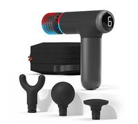 Sharper Image Powerboost Pro+ Appareil de massage compact à percussion chaud et froid, double nœud de température pour thérapie par le chaud et le froid, 6 vitesses, 4 accessoires, récupération