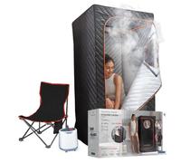 SHARPER IMAGE - Sauna Portable - Spa - Bain De Vapeur - Chaise Pliante Incluse - Thérapie Par Le Chaud - Revitalise La Peau - Récupération - Anti-Stress - Bien-être - Relaxation