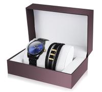 SHARPHY Coffret Cadeau Montre Homme et Bracelet Homme , Quartz Etanche Simple Bleu
