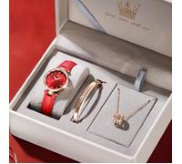 SHARPHY Coffret montre femme + bracelet+ collier - diamant boîte-cadeau de luxe de haute qualité de mode cadeau Saint Valentin