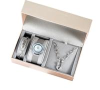 SHARPHY Coffret montre femme + bracelet - collier verrouiller bracelet en acier diamants argent élégant cadeau de Noël
