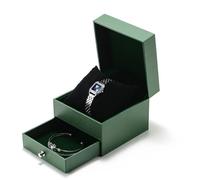 SHARPHY Coffret montre femme + bracelet - diamant cadran rectangulaire bracelet en acier bleu argent élégant mode