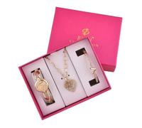 SHARPHY Coffret montre femme + collier + bracelet - diamant doré conception spéciale cadeau luxe