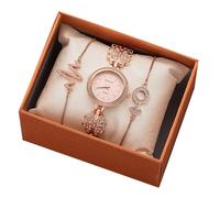 SHARPHY Coffret montre femme diamant pétale tempérament or rose cadeau de Noël luxe