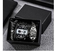 SHARPHY Coffret montre homme + bracelet de perles - personnalisé mode haute qualité noir cadeau d'anniversaire