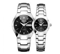 SHARPHY Coffret Montre Homme + Montre Femme , Deux Montres Luxe acier date étanche , Lot de 2 Montres Couple Cadeau de noel