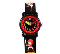 SHARPHY Montre Enfant Garçon Étanche Gel de Silice Sport Modèle de Lettre Garçon de Baseball Noir