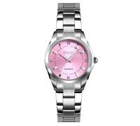 SHARPHY Montre femme de luxe diamant bracelet en acier inoxydable étanche rétro grâce classique rose argent