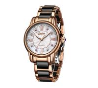 SHARPHY Montre femme de luxe quartz diamant mode personnalisé bracelet en céramique noir élégant cadeau d'anniversaire