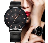 SHARPHY Montre Femme de Marque 2022 Bracelet Quartz Etanche Simple Noir , très élégante et populaire