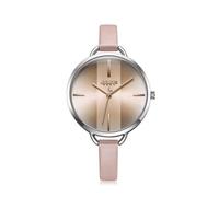 SHARPHY Montre femme de marque simple mode rose bracelet en cuir élégant étanche haute qualité luxe
