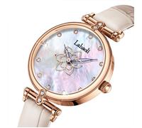 SHARPHY Montre femme le nouveau fleurs diamant grâce bracelet en cuir noir blanc cadeau d'anniversaire