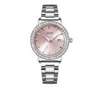 SHARPHY Montre femme quartz mode diamants bracelet en acier argent rose affichage du calendrier étanche cadeau
