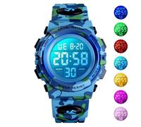SHARPHY Montre Garcon Enfant Sport etanche numerique LED militaire bracelet bleu