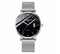 SHARPHY Montre Homme 2019 Bracelet Date Etanche Quartz Ultra-mince Noir