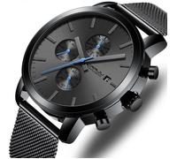 SHARPHY Montre homme chronographe ceinture en acier étanche calendrier multifonction élève mode classique luxueux