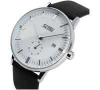 SHARPHY® Montre Homme de Marque Bracelet en Cuir quartz watch étanche Blanc Montres à la Mode