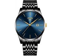 SHARPHY Montre Homme de marque de Luxe Bracelet - Simple et ultra-mince - Dateur - Etanche - Quartz - Analogique - Bleu