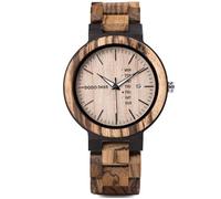 SHARPHY Montre homme en bois multifonction afficher le calendrier haute qualité mode classique luxe
