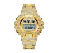 SHARPHY Montre Homme marque de luxe LED Numérique Bling Bling Hip-Pop étanche Montre - Acier - or