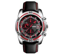 SHARPHY® Montre Homme marque de Luxe Sport Chronographe étanche dateur - Quartz - Analogique - Noir et Rouge
