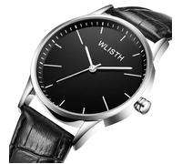 SHARPHY Montre homme quartz simplicité bracelet en cuir étanche mode discret atmosphère classique
