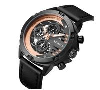 SHARPHY Montre Homme Sport Chronographe Montre Bracelet Homme Marque de Luxe Étanche Quartz lumineux Noir