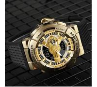 SHARPHY Montre Sport Homme Militaire Lumineux Sport Luxe Or Multifonctionnel - avec Lumière - Cadeau de Noël Anniversaire