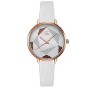 SHARPHY Montres Femmes Bracelet cuir quartz etanche blanc
