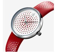 SHARPHY Montres Femmes quartz cuir etanche rouge