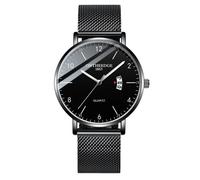 SHARPHY Montres Hommes 2019 Bracelet Date Etanche Quartz Ultra-mince Montre Noir