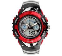 SHARPHY® Sport Montre Enfant Garcon de Marque Numérique Analogique Watch Etanche Rouge Meilleur Qualité