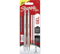 SHARPIE S-Gel | Stylos gel métallisés | Pointe moyenne (0,7 mm) | Gris acier et or rose | Encre noire | 2 stylos et 2 recharges pour stylo gel