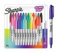 Sharpie 2198891 Marqueur 34 Pièce(S) Pointe Fine Noir, Vert, Orange, Rose, Violet, Rouge, Jaune