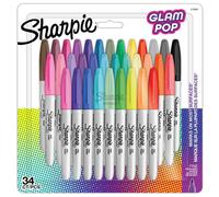 Sharpie 2198891 Marqueur 34 Pièce(S) Pointe Fine Noir, Vert, Orange, Rose, Violet, Rouge, Jaune