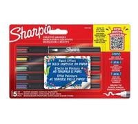 Sharpie Feutres acrylique pointe pinceau, encre anti-bavures à base d'eau, lot de 5