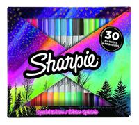 Sharpie 30 marqueurs permanents Edition Spécial, Assortiment de couleurs, 20 pointes fine et 10 ultra fine