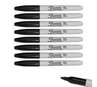 Sharpie 8 marqueurs noirs permanents, pointe fine, emballage en vrac