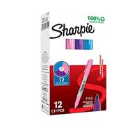 SHARPIE 94327 Lot de 12 marqueurs Fine, 1,0 mm, Multicolore, Violet/Rose/Bleu Brillant